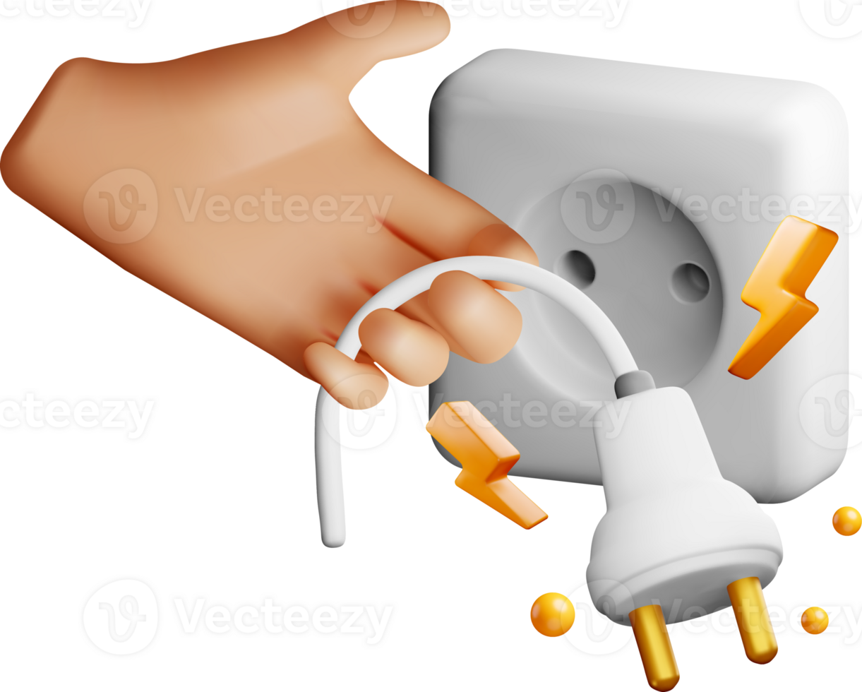 3D Electric Plug Disconnection with Sparks png