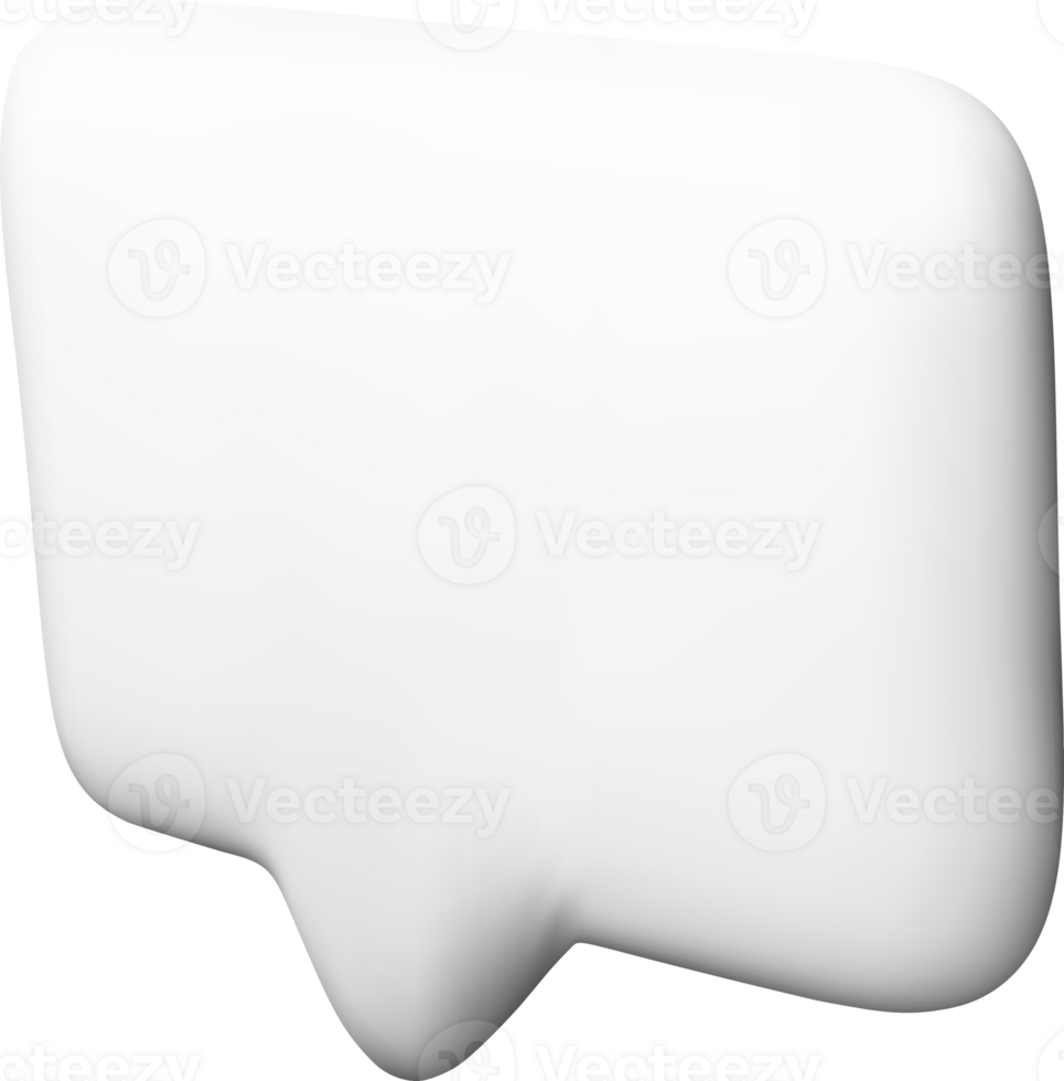 Curved 3D Speech Bubble in White Color png