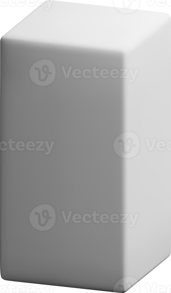Minimalist 3D Cube in Solid White Color png