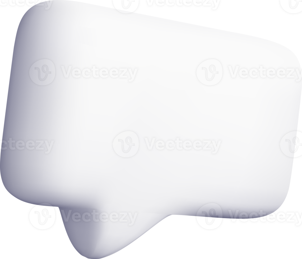 Blank 3D Speech Bubble for Communication Design png