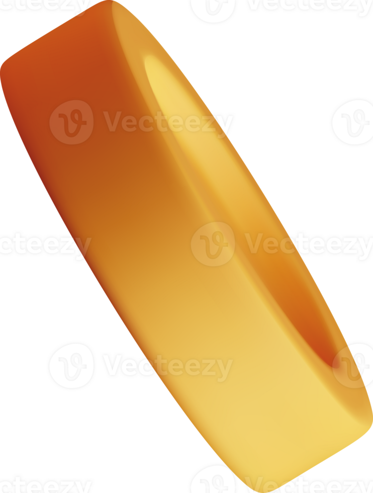 Sleek 3D Orange Abstract Shape Design png