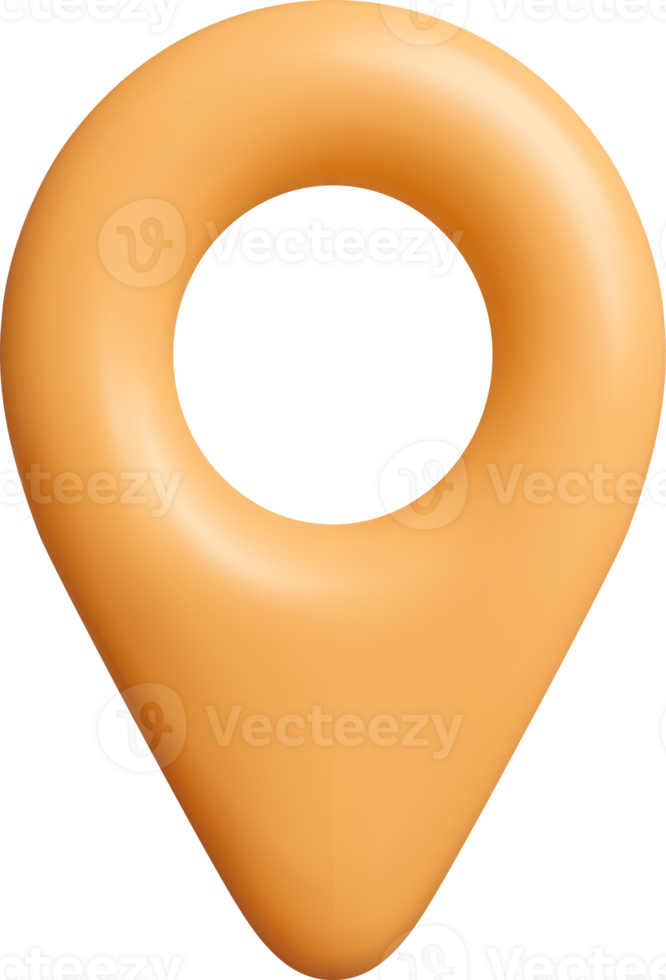 3D Geolocation Marker in Soft Orange Hue png