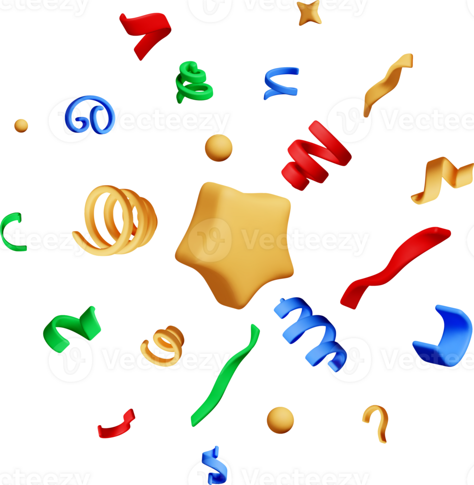 Colorful 3D Shapes and Symbols in Motion png