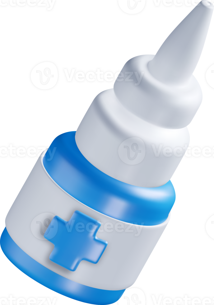 3D Medical Bottle with Blue Cap Design png