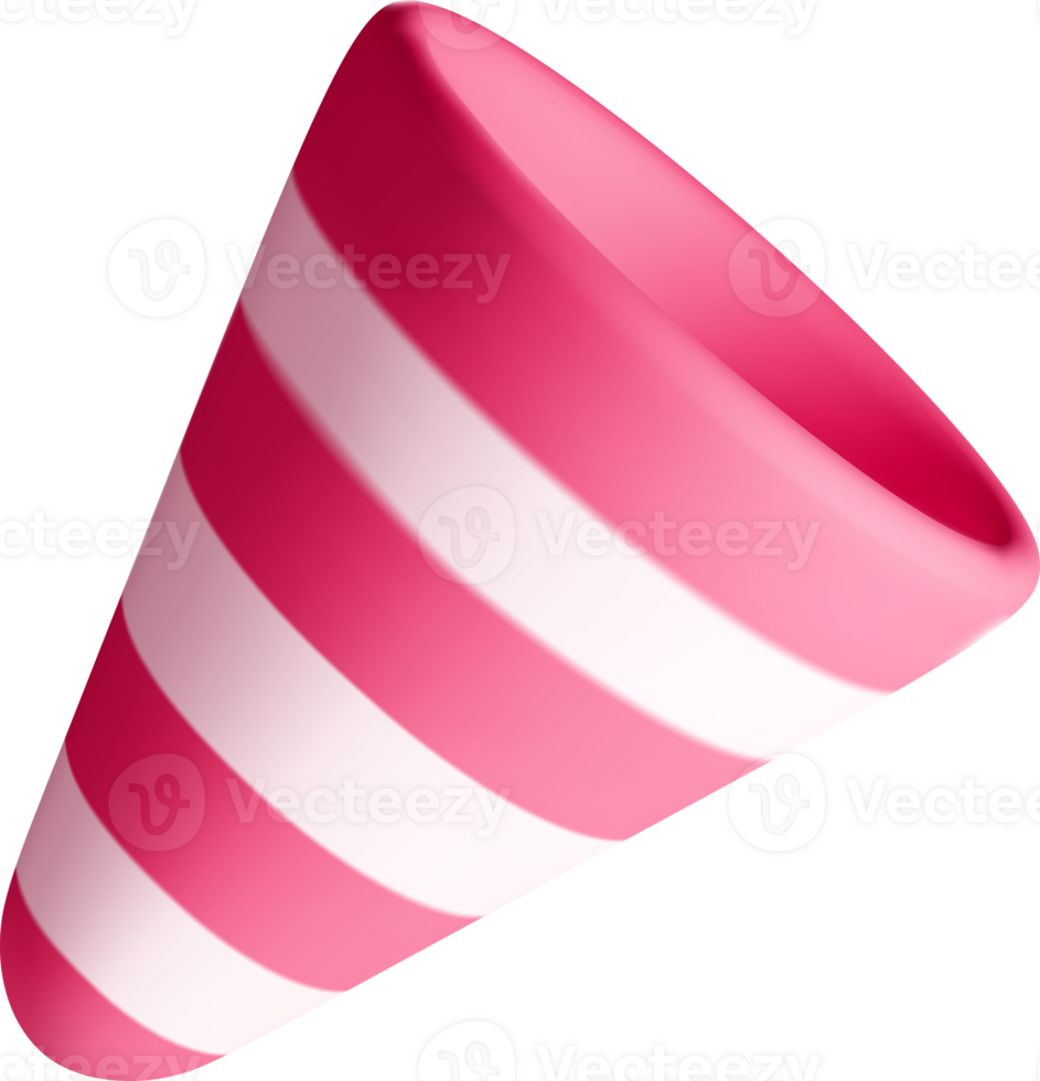 Colorful 3D Cone with Striped Design png