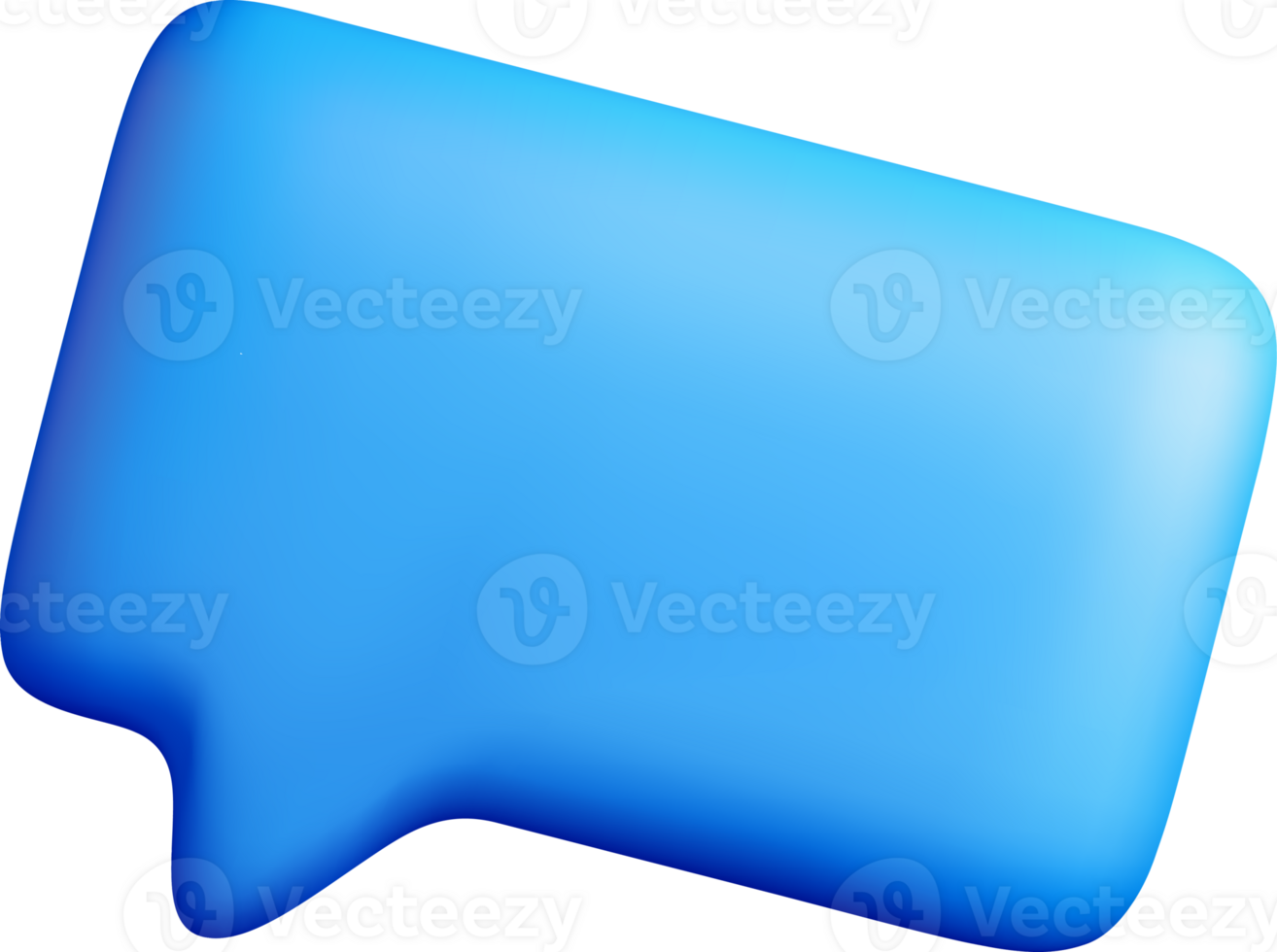 3D Blue Speech Bubble Design Element png