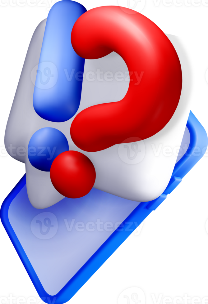 Colorful 3D Question and Exclamation Marks png
