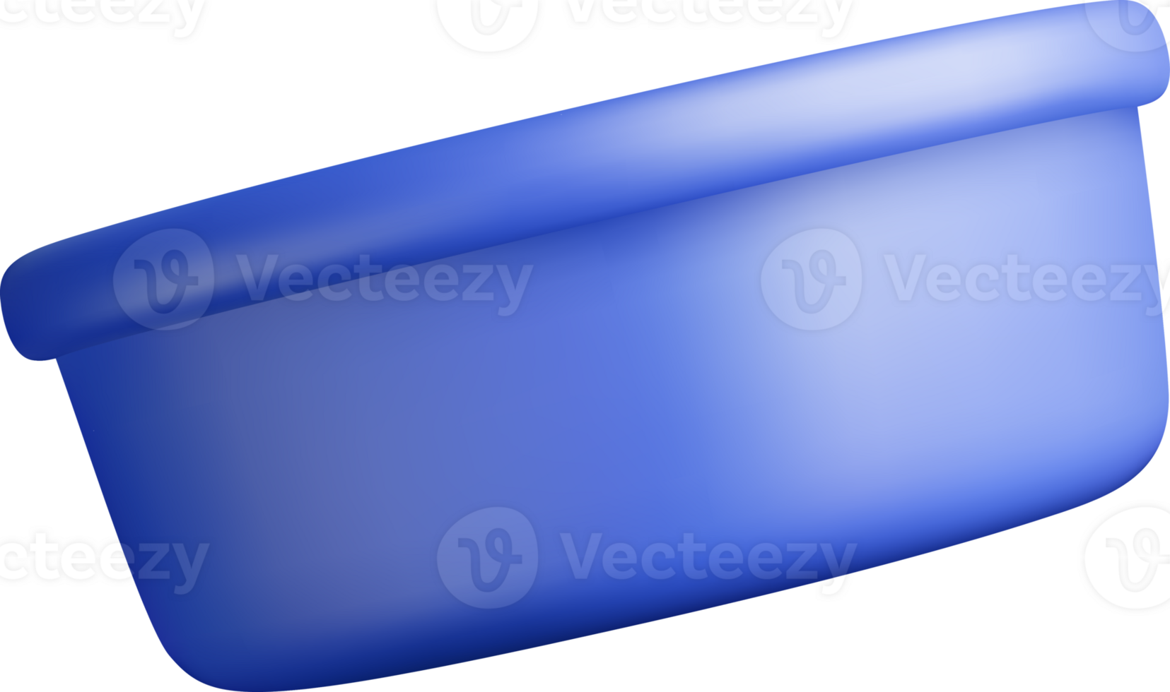 3D Blue Container with Smooth Curves png