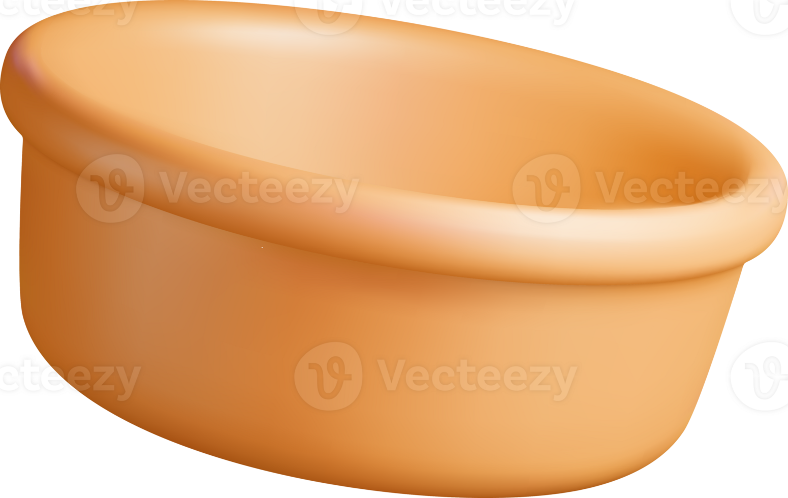 3D Render of a Smooth Oval Bowl Design png