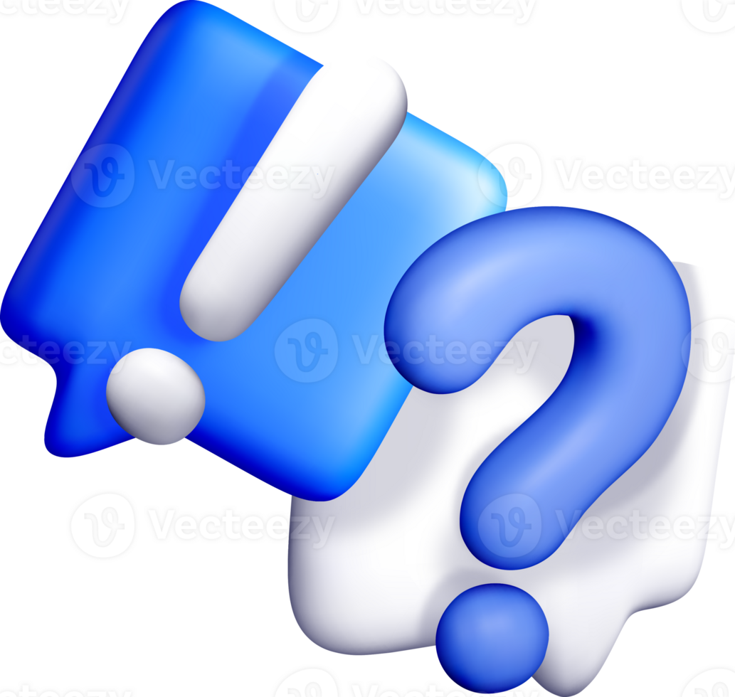 3D Question Mark and Exclamation Icon Design png