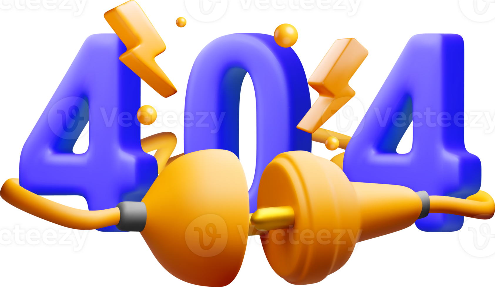 Colorful 3D Error 404 Illustration Design png