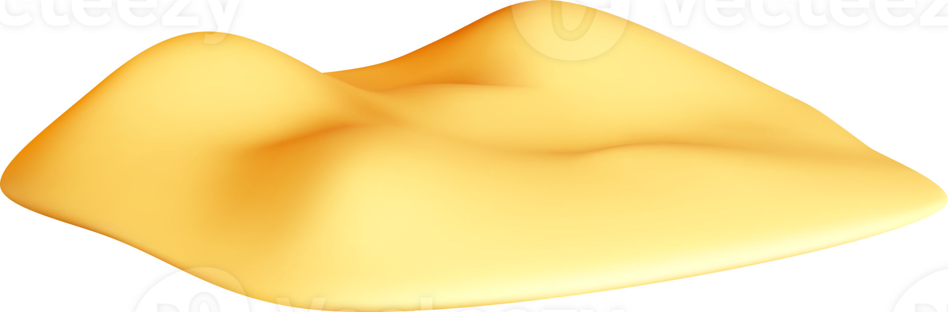3D Soft Yellow Surface in Abstract Shape png