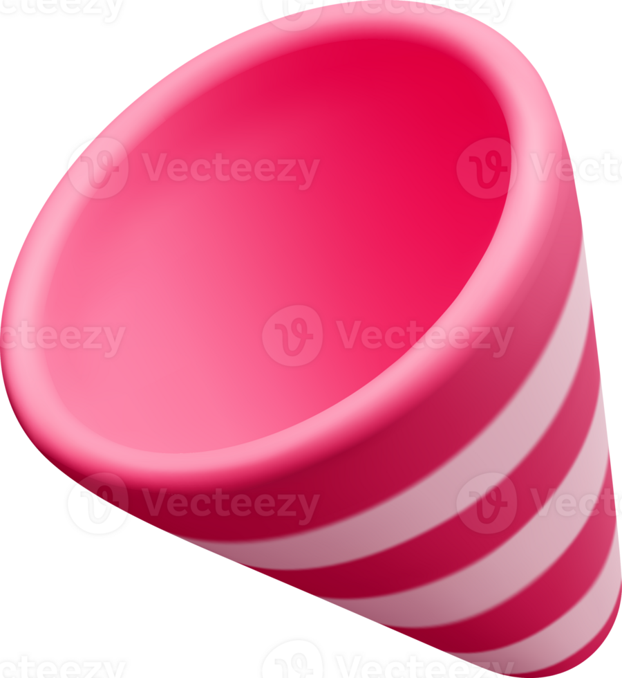 Color 3D Cone with Striped Design png