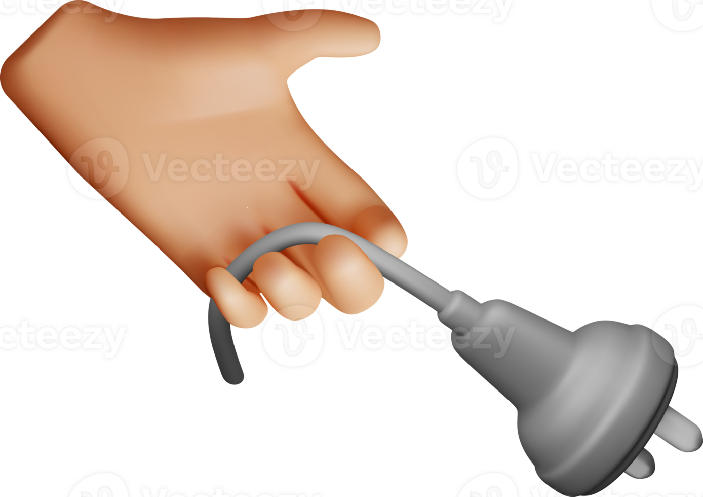 Hand Holding Electrical Plug in 3D Design png