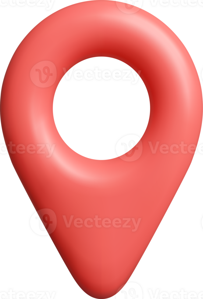 3D Geometric Shape of a Location Marker Icon png