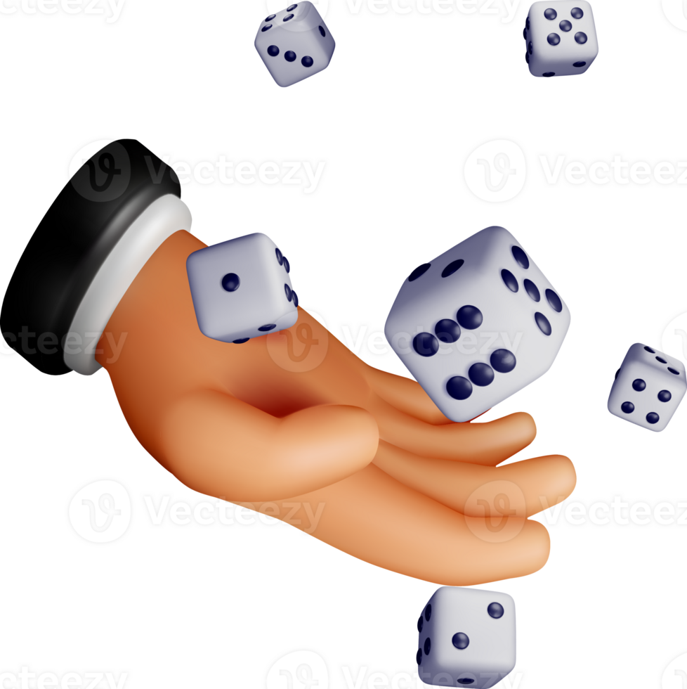 3D Hand Rolling Dice in a Dynamic Scene png