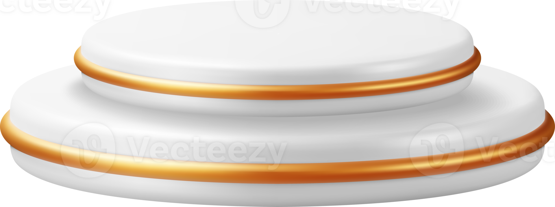 Elegant 3D Display Pedestal with Gold Accents png