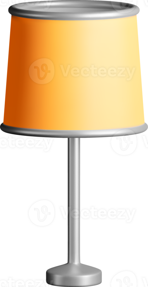 Stylish 3D Table Lamp with Orange Shade png