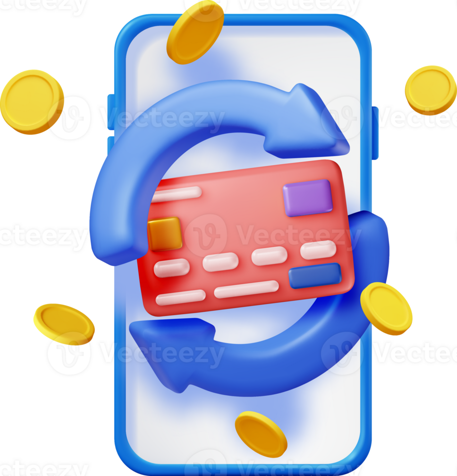 3D Mobile Payment and Transaction Concept png