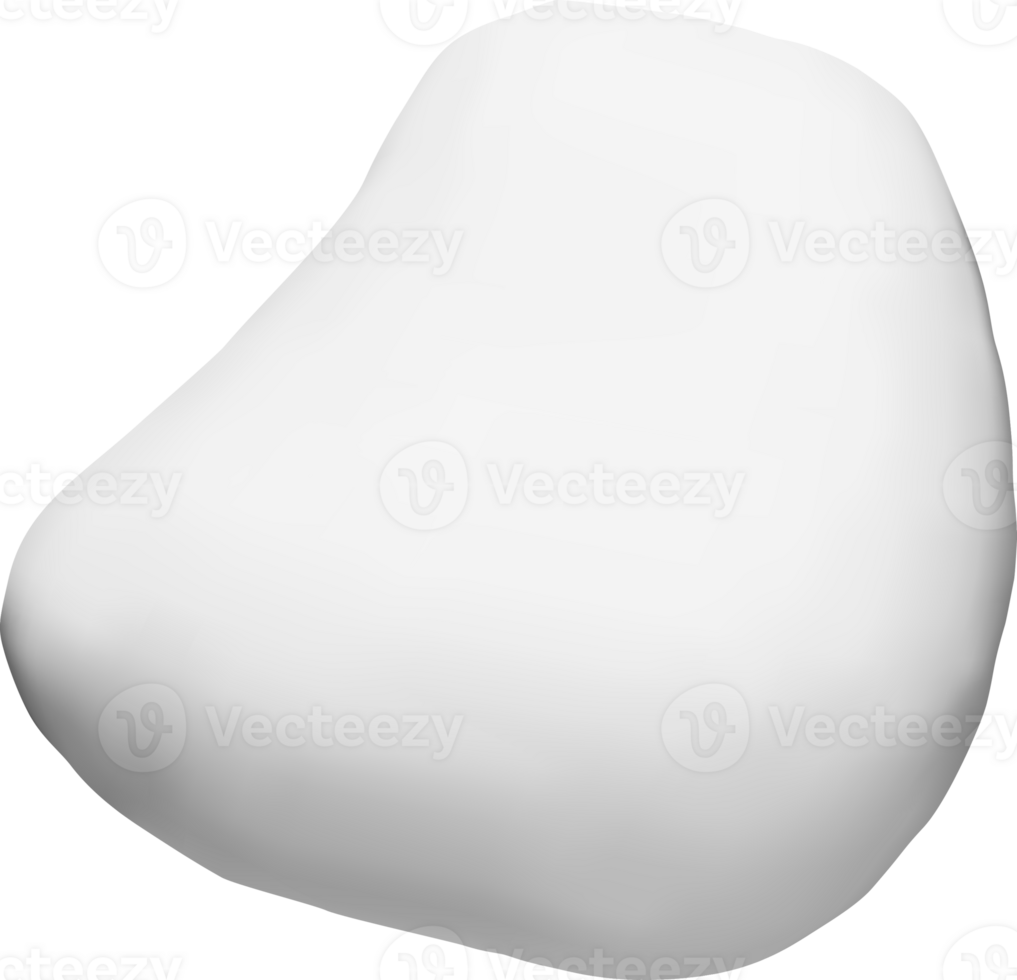 Smooth 3D White Shape with Organic Curves png