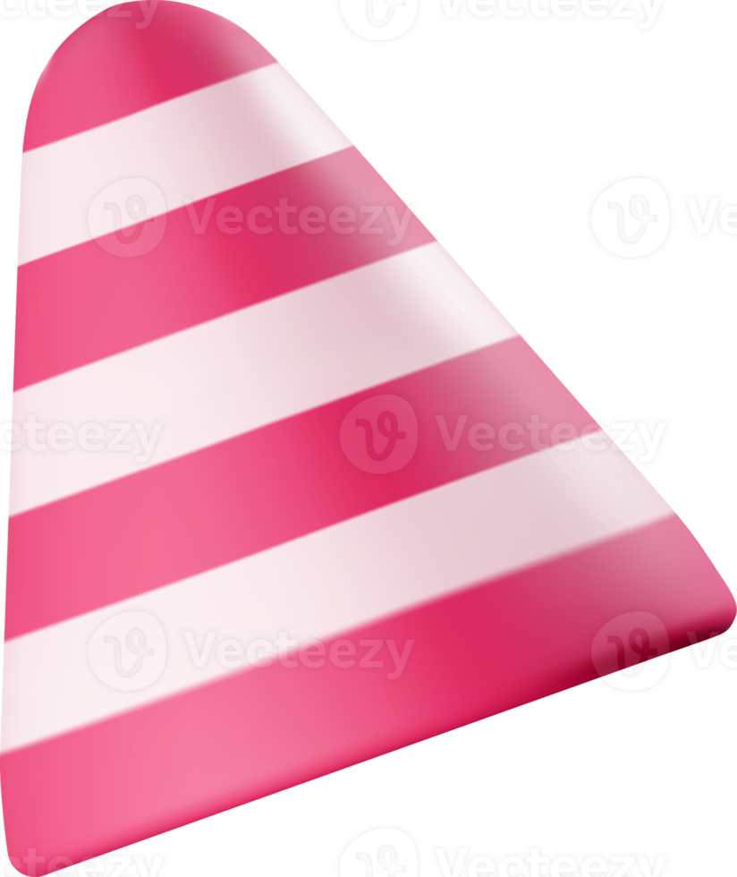 Vibrant 3D Cone with Striped Design png