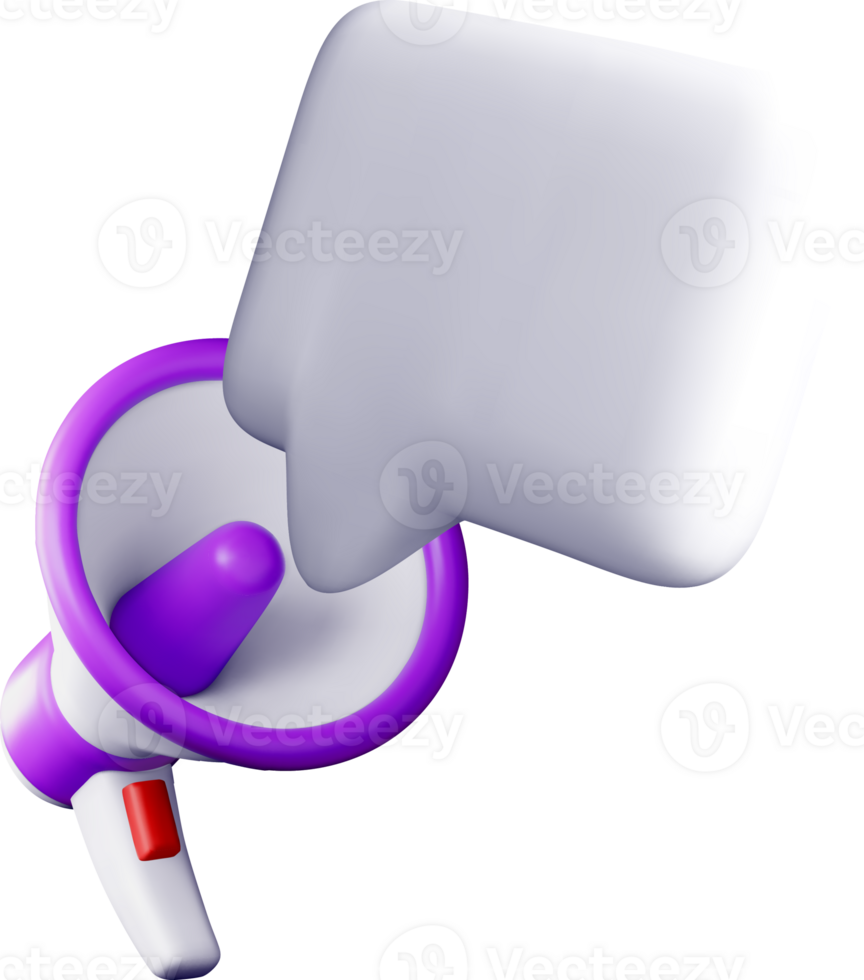 3D Megaphone with Speech Bubble Design png