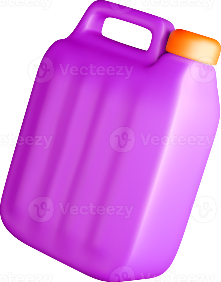3D Purple Container with Orange Cap. png
