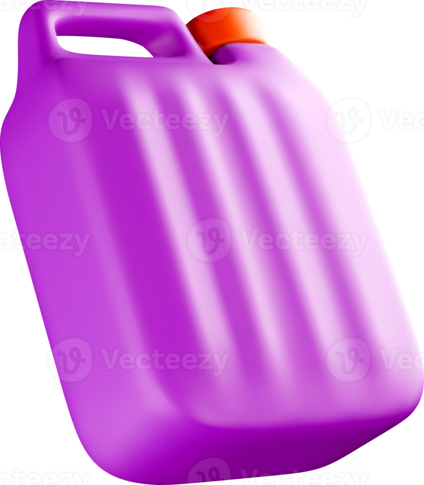 3D Purple Container with Orange Cap png