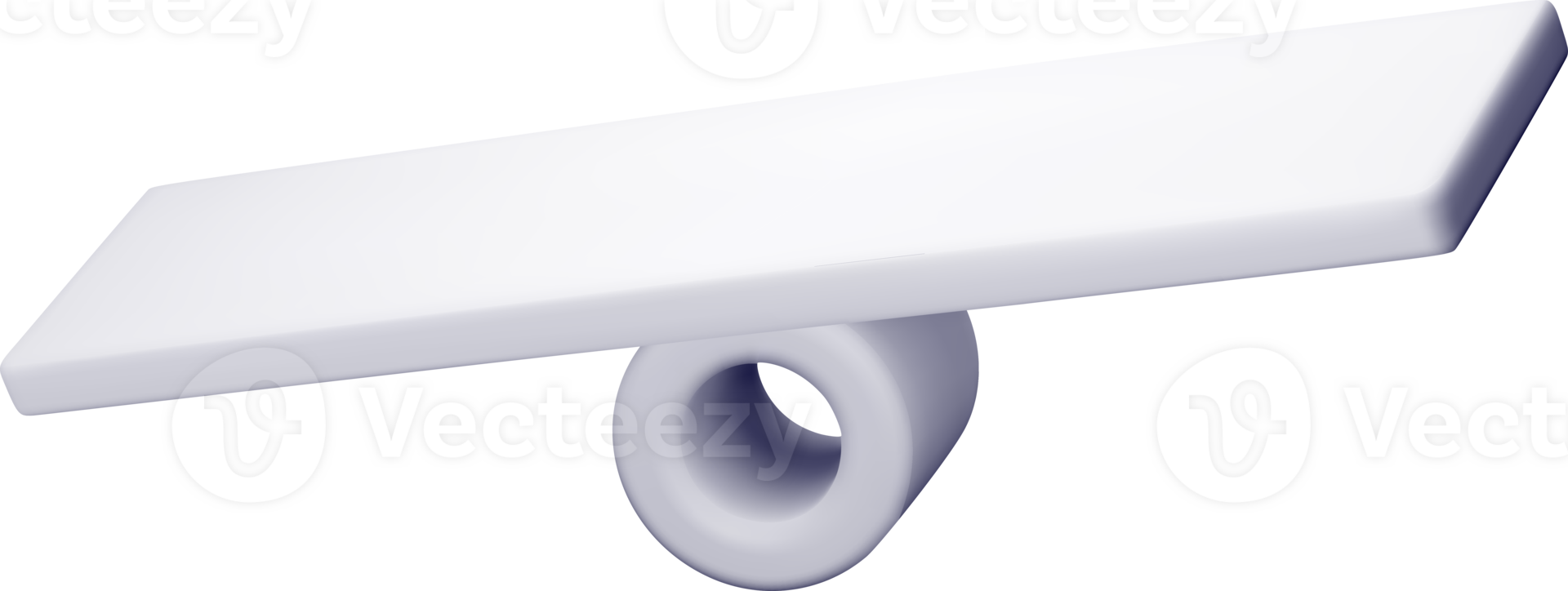 Minimalist White 3D See-Saw Sculpture Design png