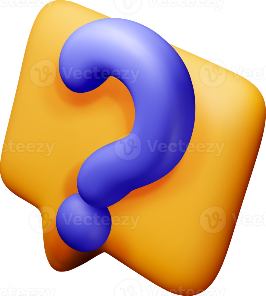 Colorful 3D Question Mark Speech Bubble Design png