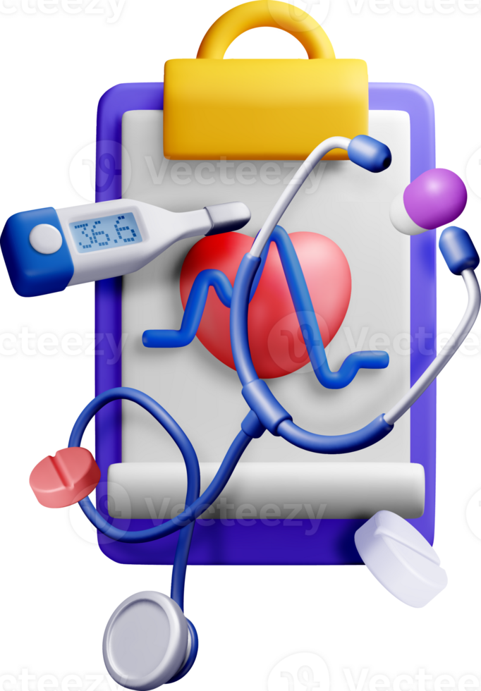 3D Medical Equipment and Health Monitoring Tools png