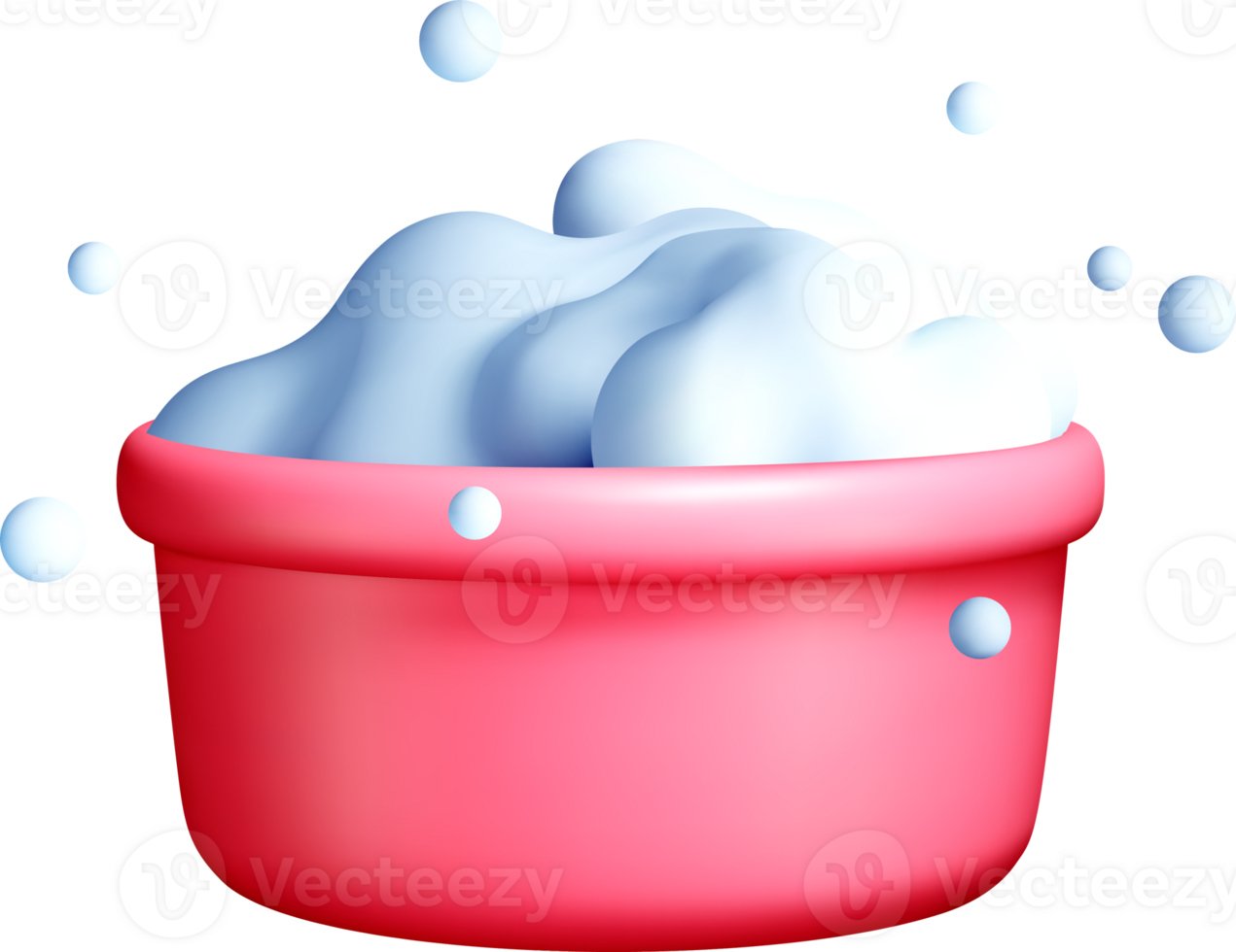 3D Foam in a Pink Container with Bubbles png