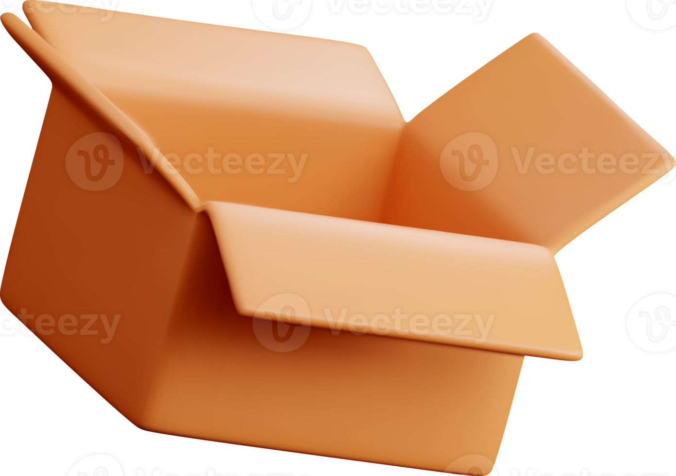 Stylish Open 3D Box Design Render png