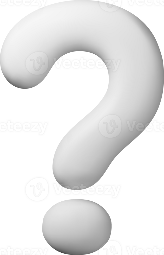 3D Question Mark Design with Smooth Curves png
