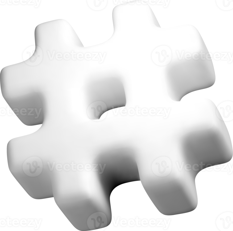 3D Abstract Puzzle Piece Design Concept png
