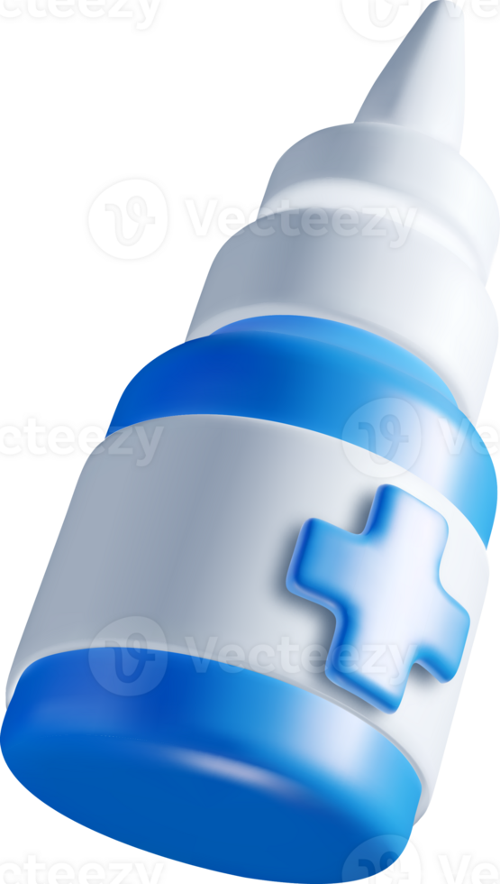 3D Medical Bottle with Blue Accents png