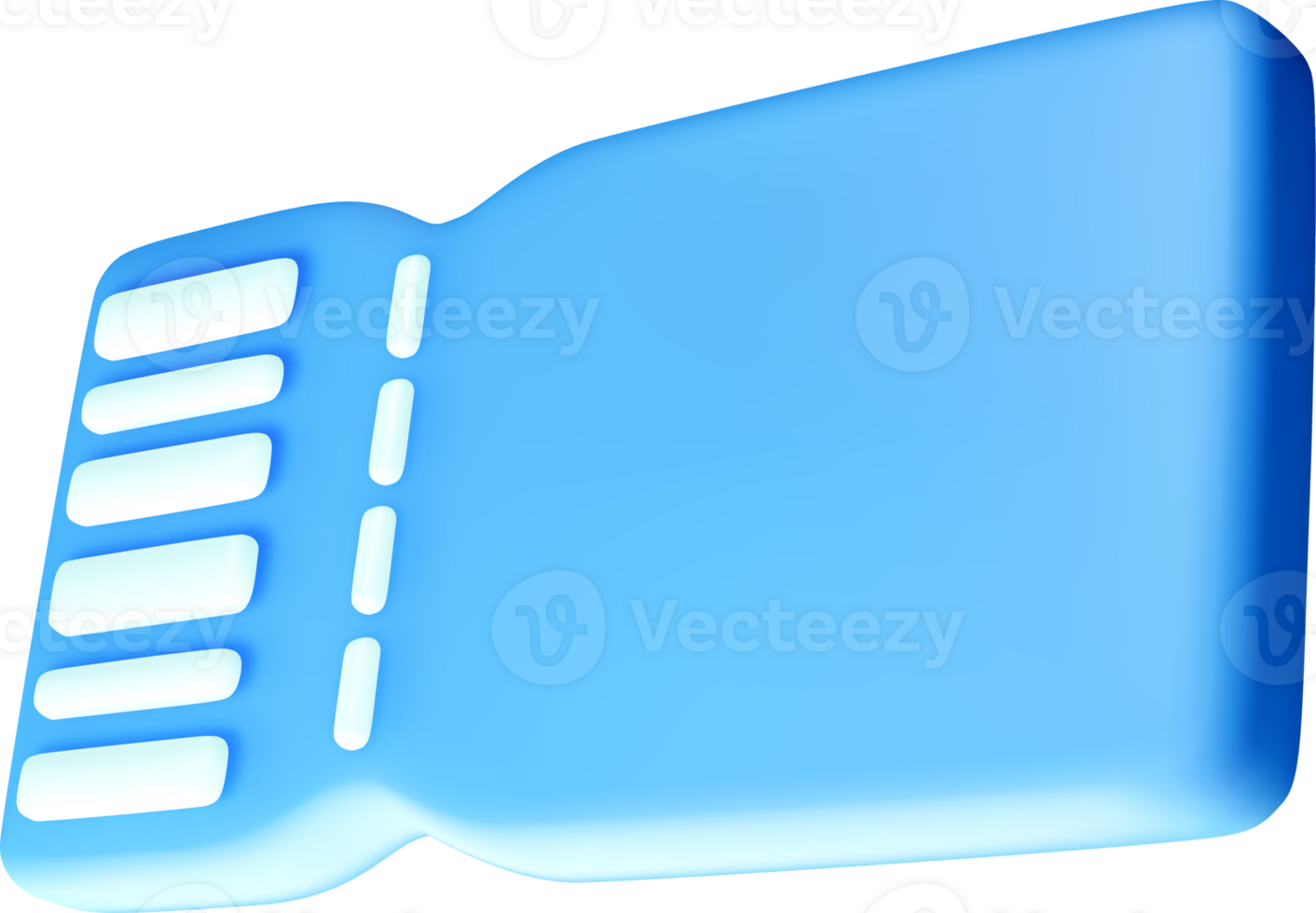 3D Model of a Blue Plastic Comb Design png