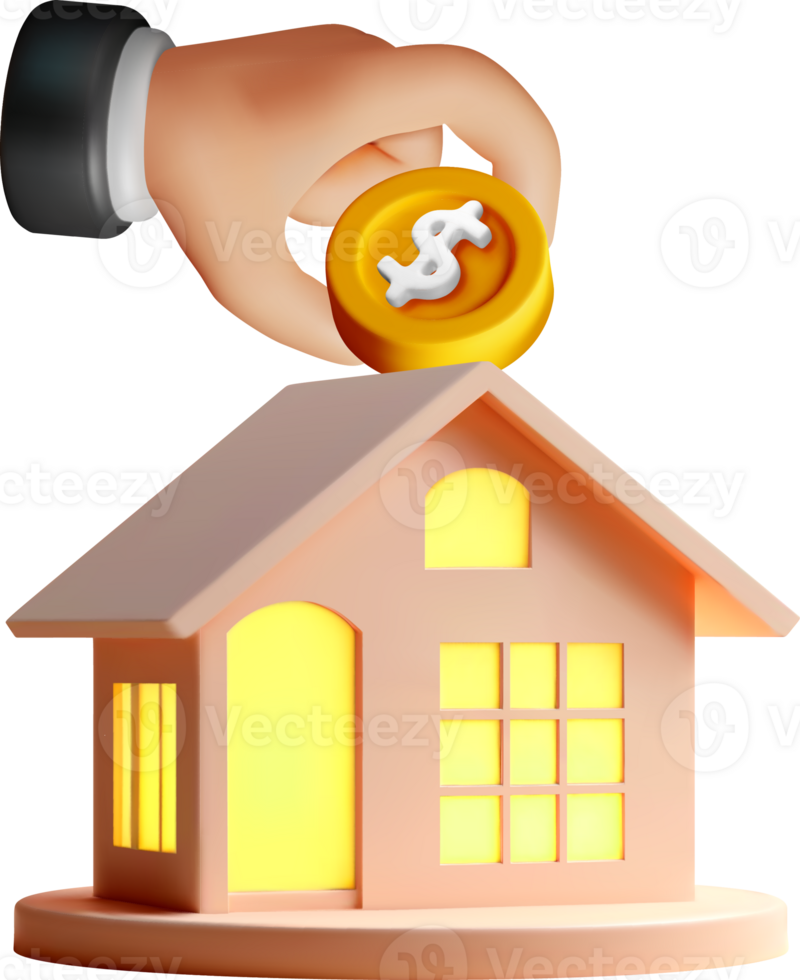 3D Illustration of Investing in Home Ownership png