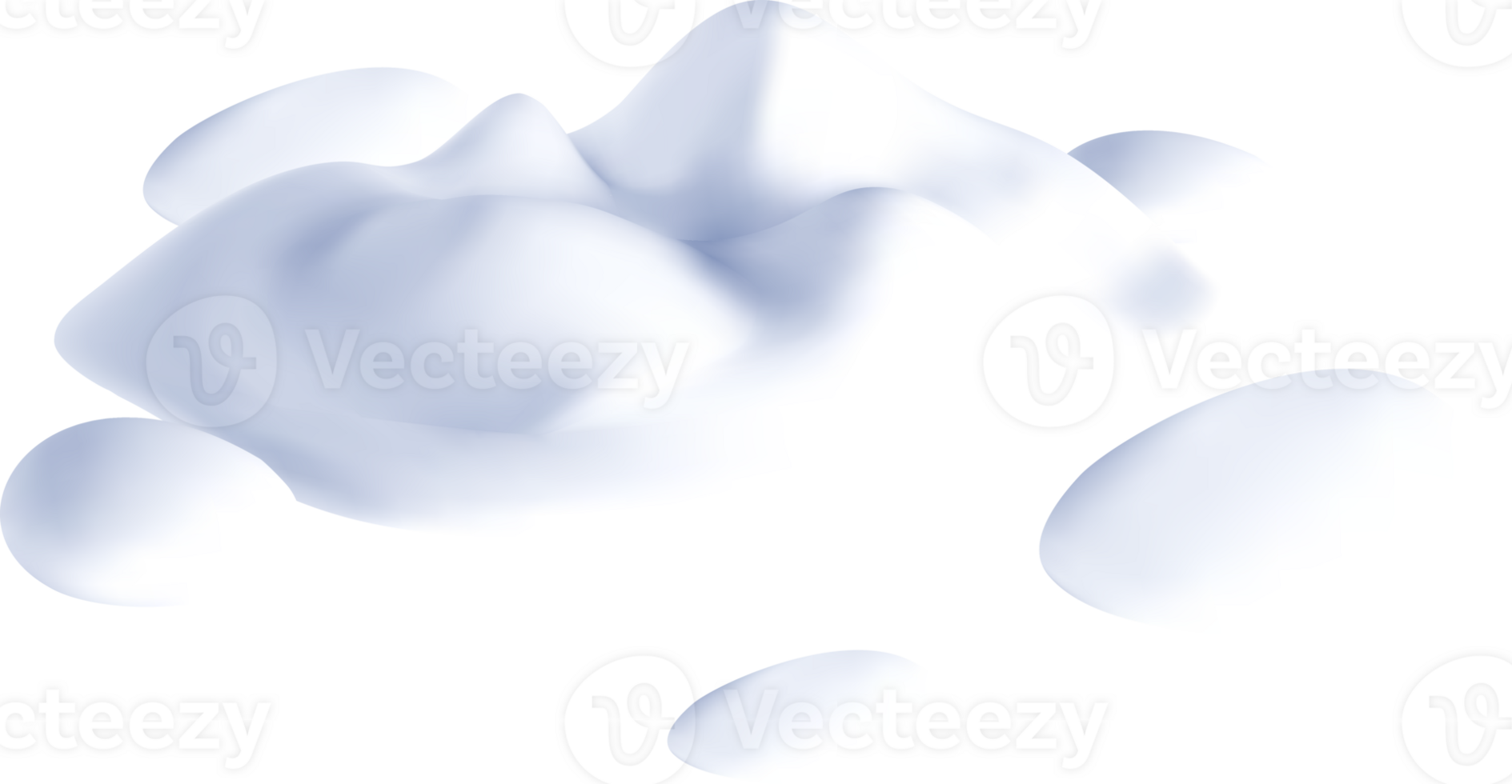 3D Abstract White Shapes with Smooth Curves png