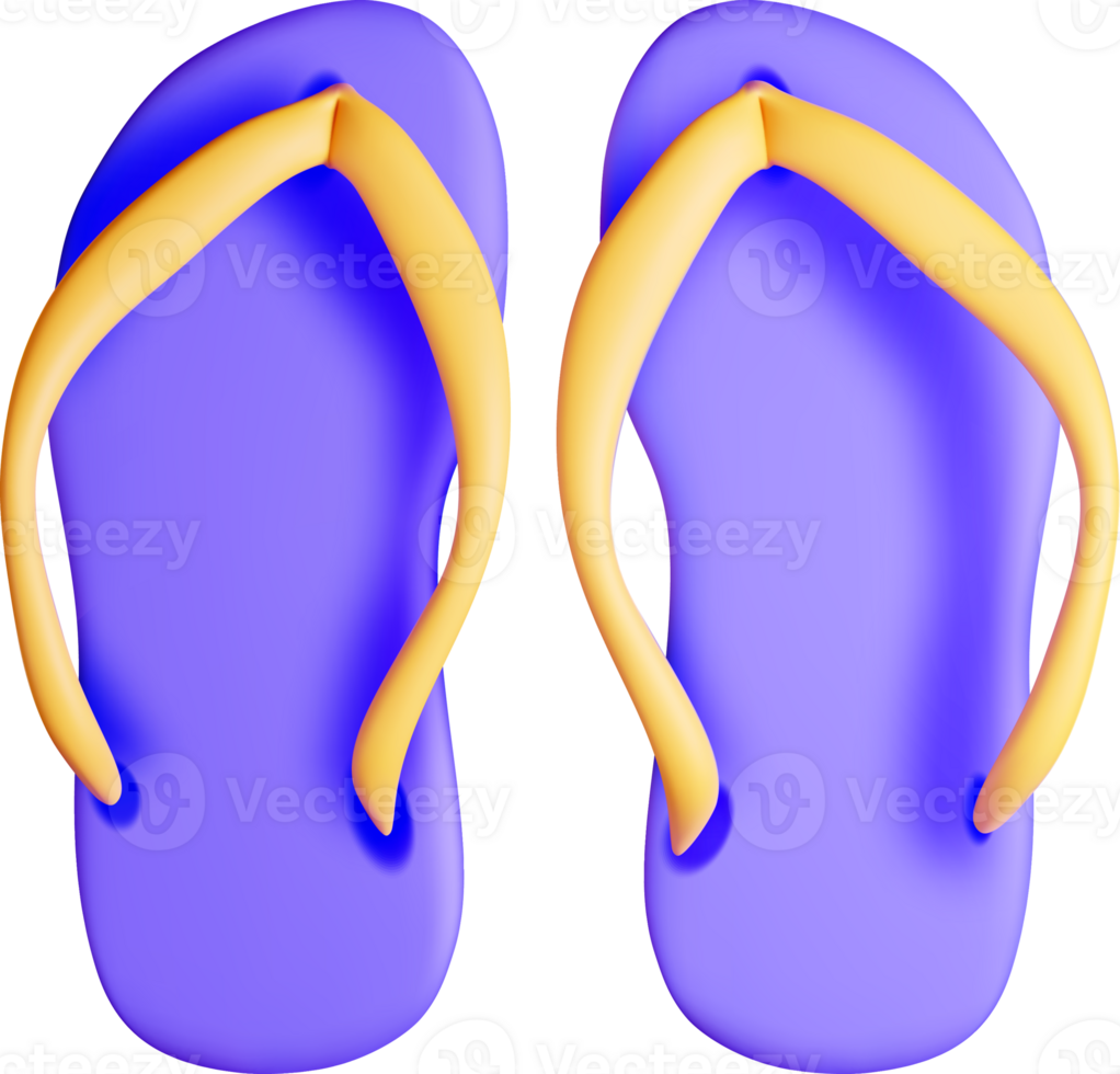 Colorful 3D Flip Flops for Summer Fun png