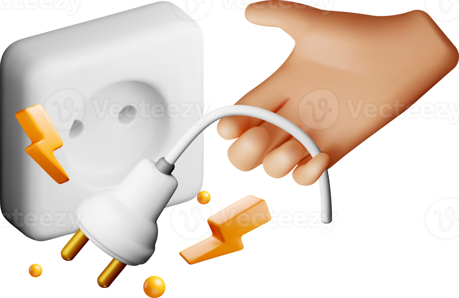 3D Electric Plug and Socket Interaction png