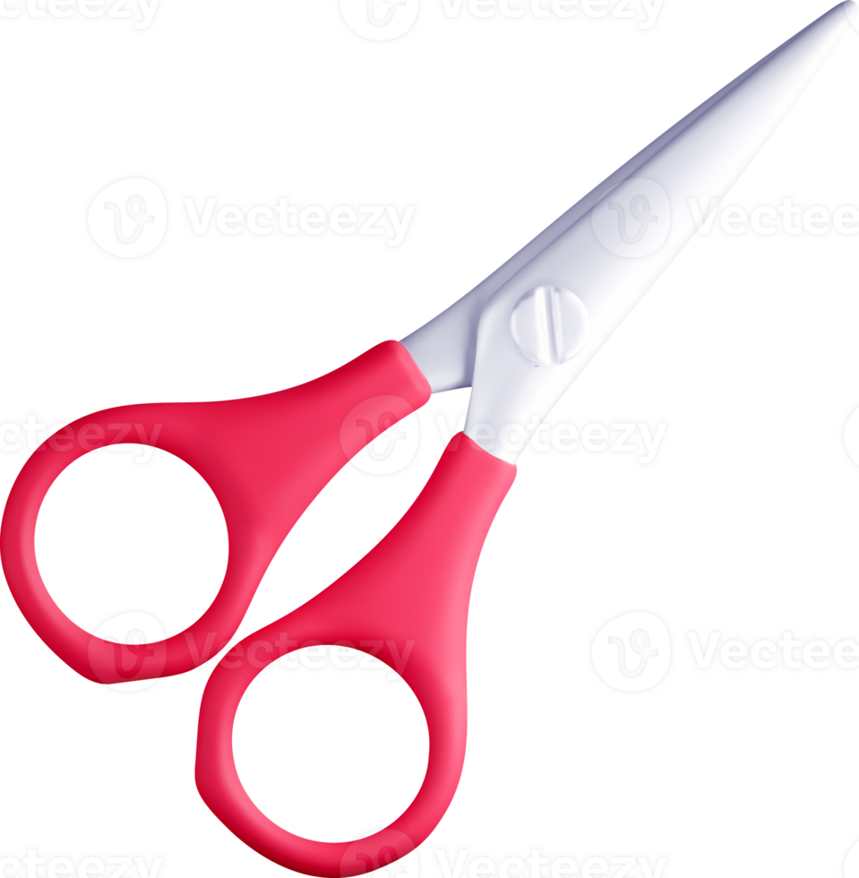 Colorful 3D Scissors with Comfortable Grip png