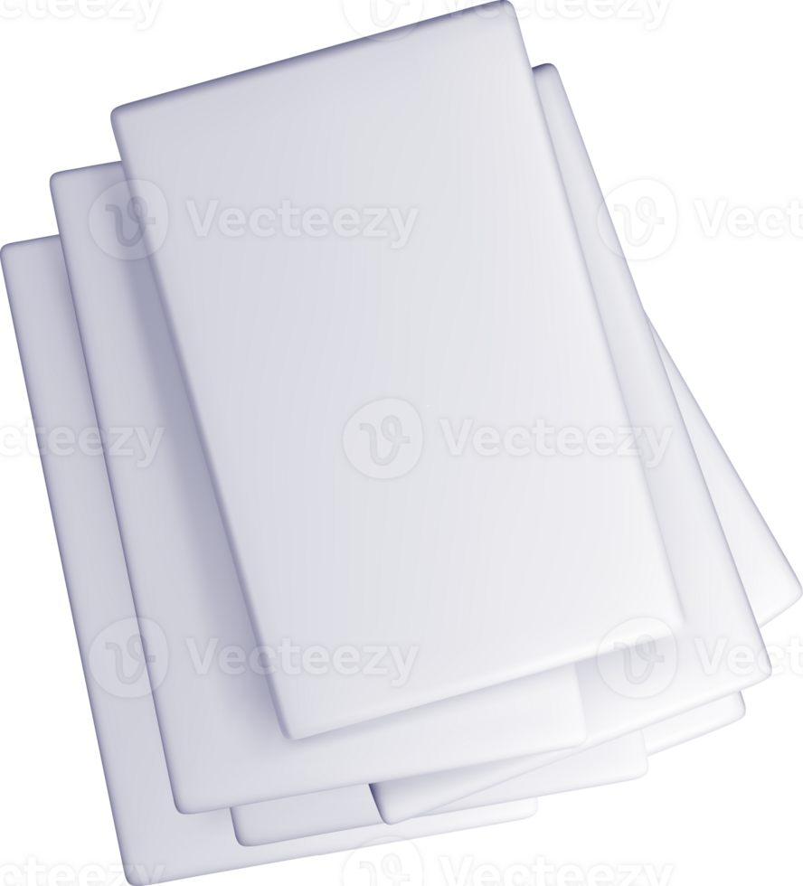 Abstract 3D Stack of White Rectangular Shapes png