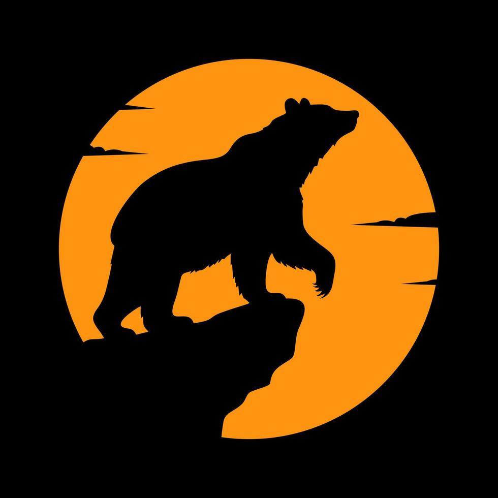 Bear in the Moonlight vector