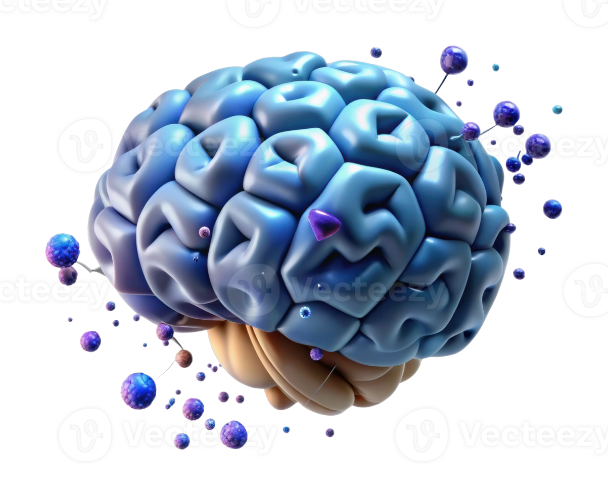 Exploring brain function and structure science lab 3d model educational environment close-up view png
