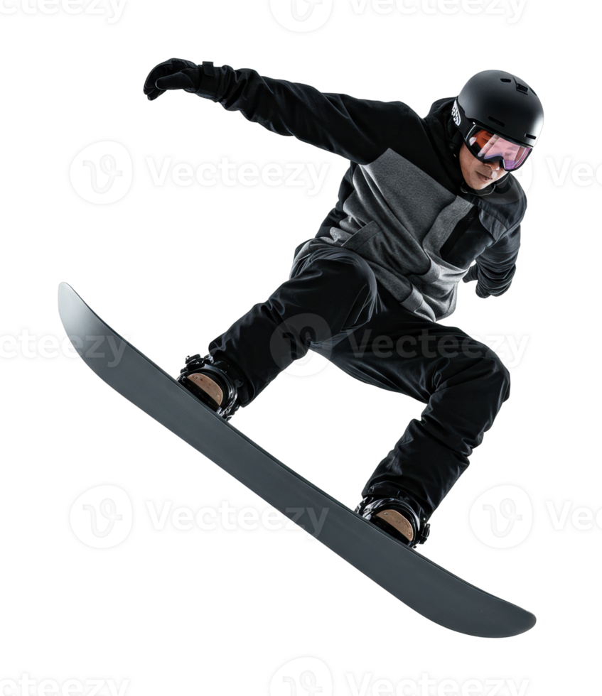 Snowboarding action mountain resort sports photography snowy environment dynamic viewpoint png