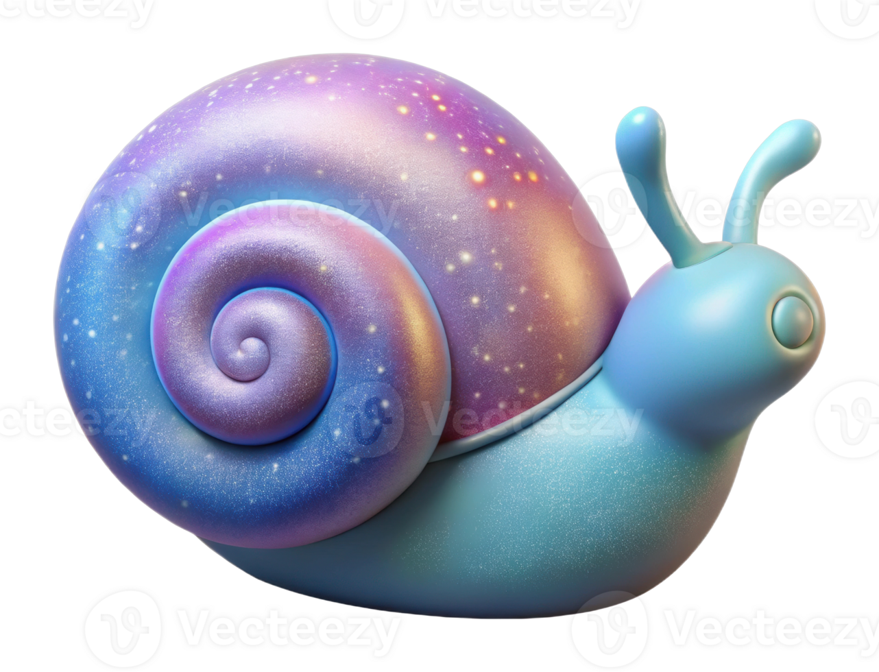 Colorful snail sculpture art studio 3d model vibrant environment close-up view whimsical concept png