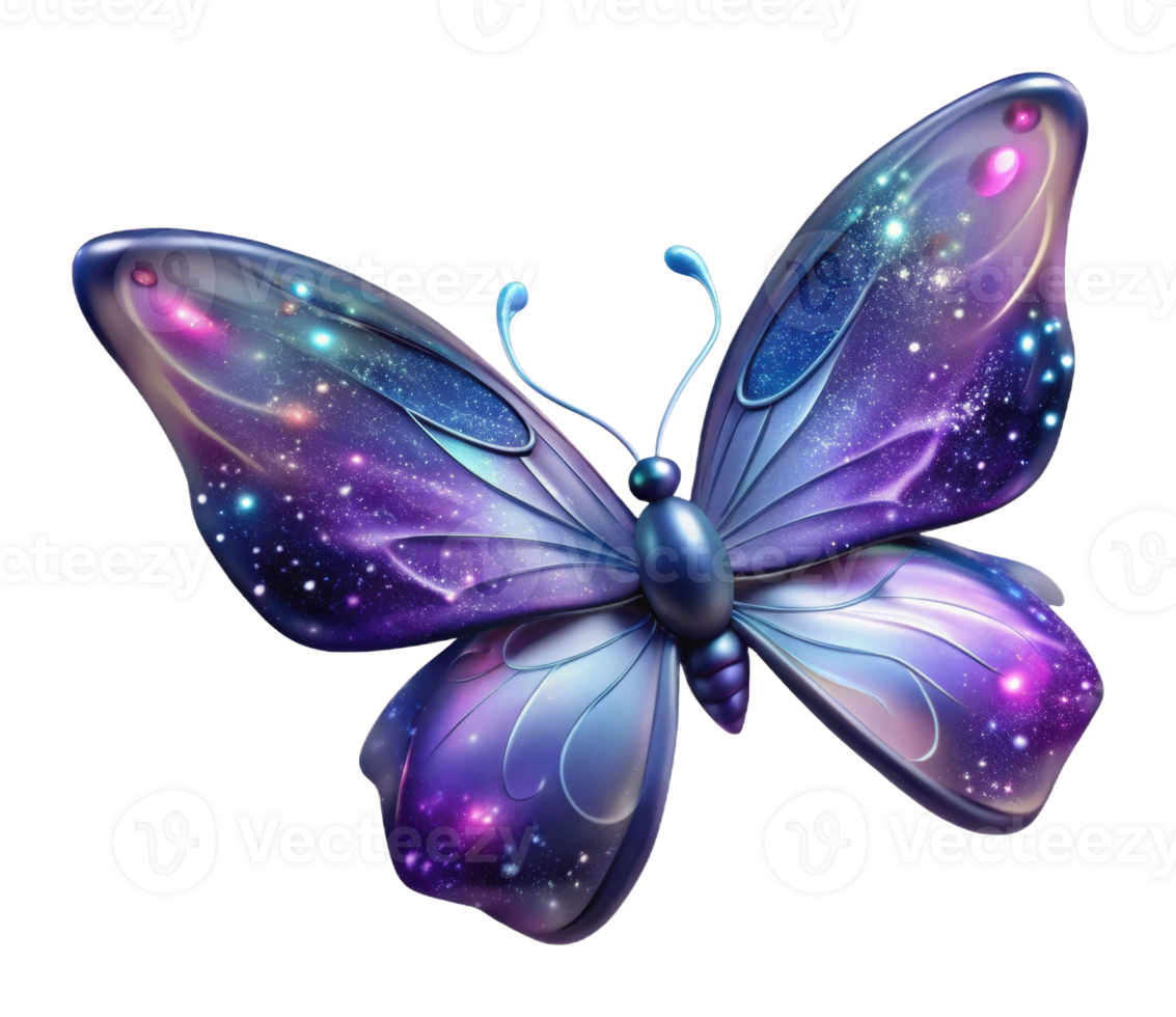 Mystical butterfly transformation nature digital art cosmic environment close-up view fantasy concept png