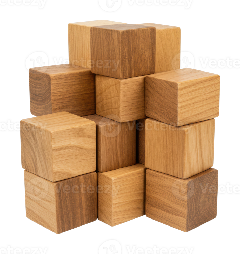 Creative stacking of wooden blocks home photography indoor close-up play and learn concepts png
