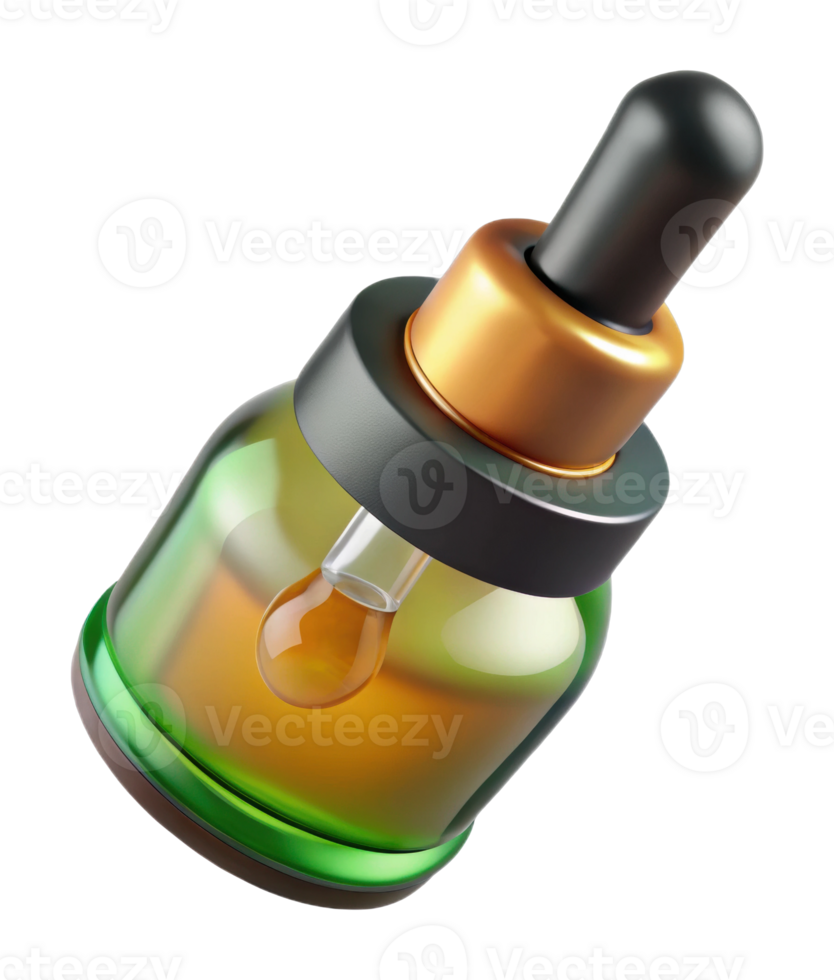 Essential oil dropper bottle product photography studio setting close-up view aromatherapy concept png